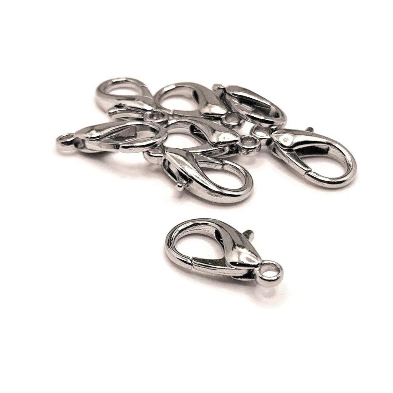 100 or 500 Pieces: Large 8 x 16 mm Antique Silver Lobster Claw Clasps